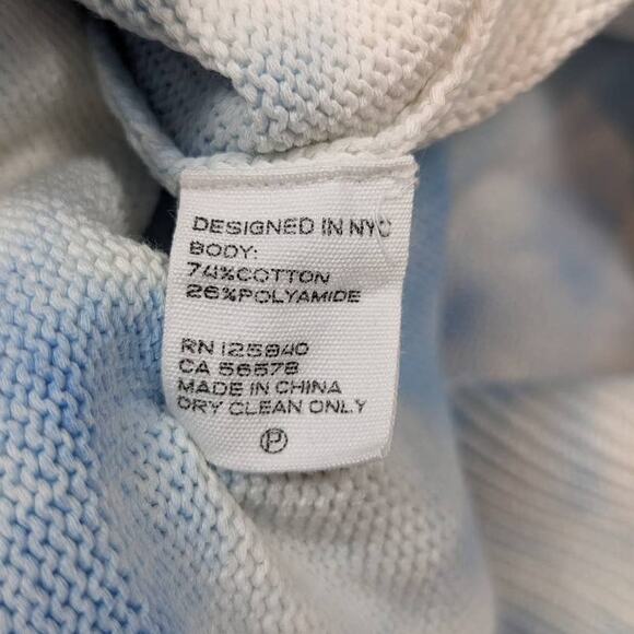 INTERMIX Celine Tie Dye Crewneck Sweater White and Blue Size Medium - Picture 6 of 11